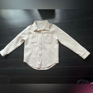 TRAVIS MATHEW WHITE COTTON QUILTED BUTTON DOWN SHIRT MEDIUM